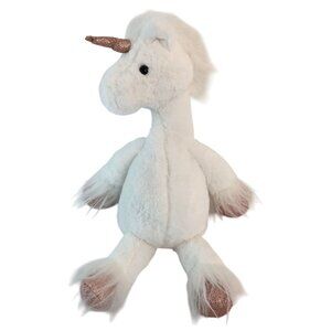 Inter-American White Unicorn Plush 16" Pink Sparkle Hooves Horn Stuffed Animal